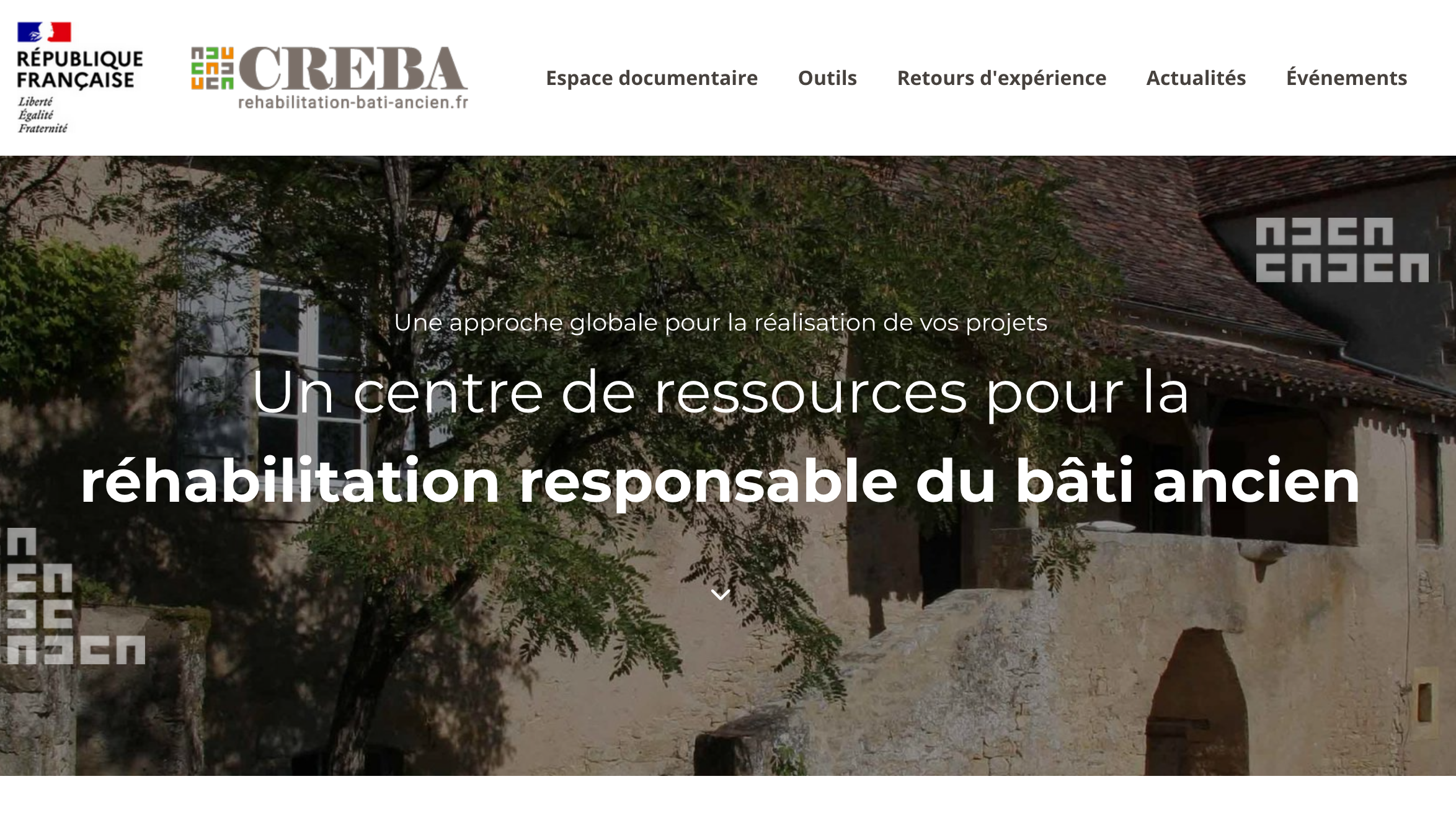 vue du site web creba